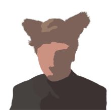 Avatar, braunhaariger Mensch mit Wolfsohren. Gesichtsdetails sind durch starkes Shading nicht erkennlich.